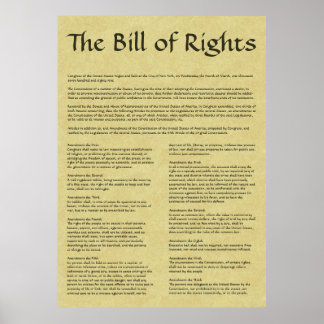 Poster de la Déclaration américaine des droits