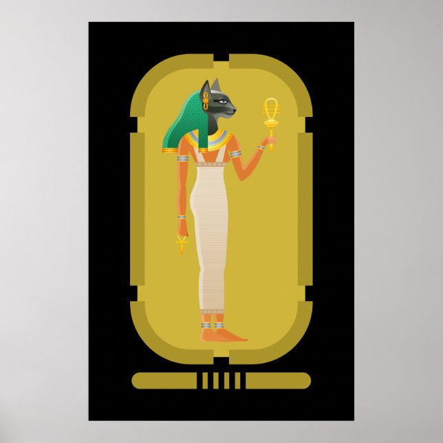 Poster de la déesse ancienne d'Egypte Bastet (Devant)
