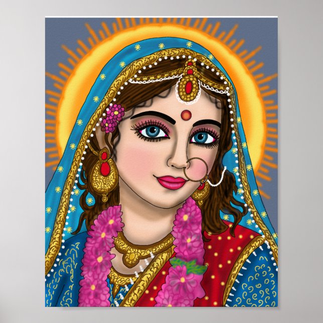 Poster de la déesse Radha | Divin Hindu Devi Radha (Devant)