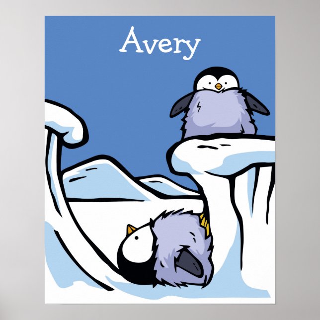 Poster de la diapositive de poule en pingouin (Devant)