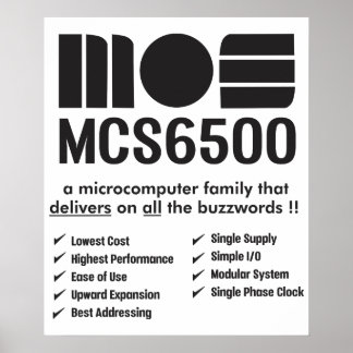 Poster de la famille de microprocesseurs MOS 6500
