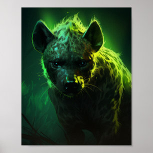 Poster de la faune d'Hyena aux yeux verts