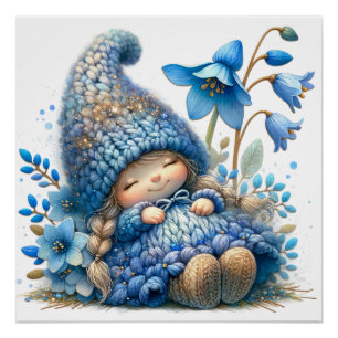 Poster de la fée Cute Bluebell