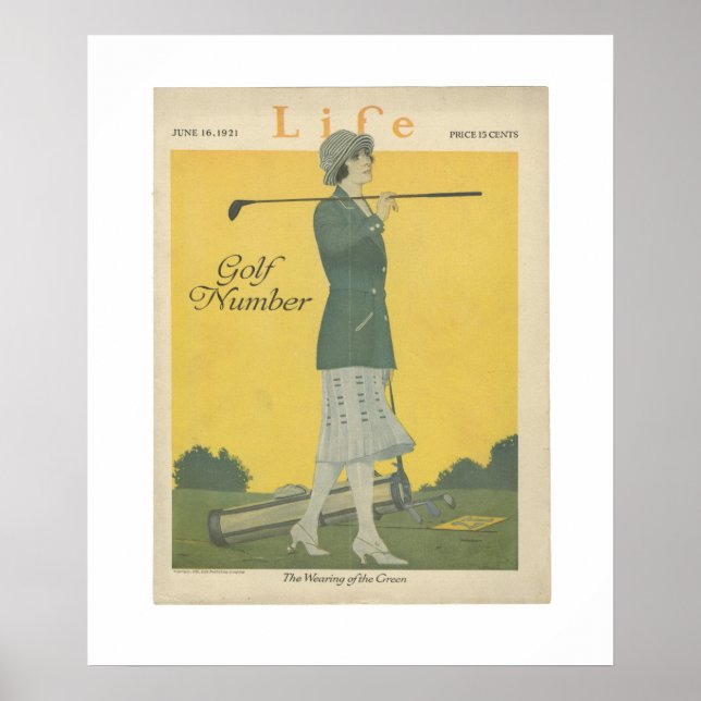 Poster de la femme Golfer Vintage Life juin 1921 (Devant)