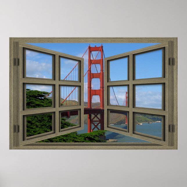 Poster de la fenêtre du pont Golden Gate (Devant)