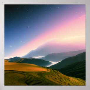 Poster de la ferme dans les montagnes