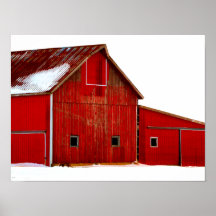 Poster de la ferme Red Barn Imprimer Mur Art