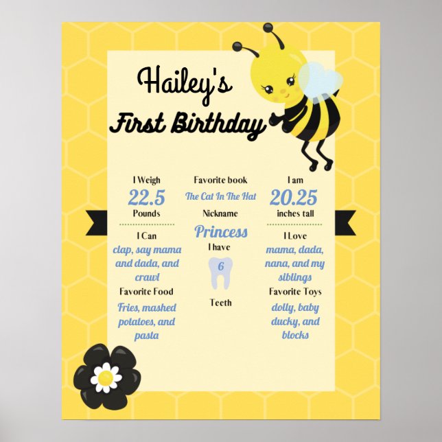 Poster de la fête d'abeille 1er anniversaire (Devant)