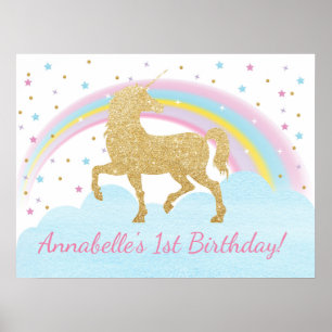 Poster de la fête d'anniversaire de la licorne Con