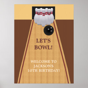 Poster de la fête d'anniversaire du Bowling Brown