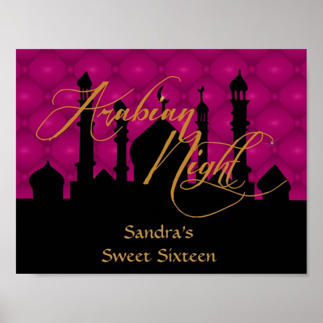 Poster de la fête d'anniversaire sweet sixteen (Devant)