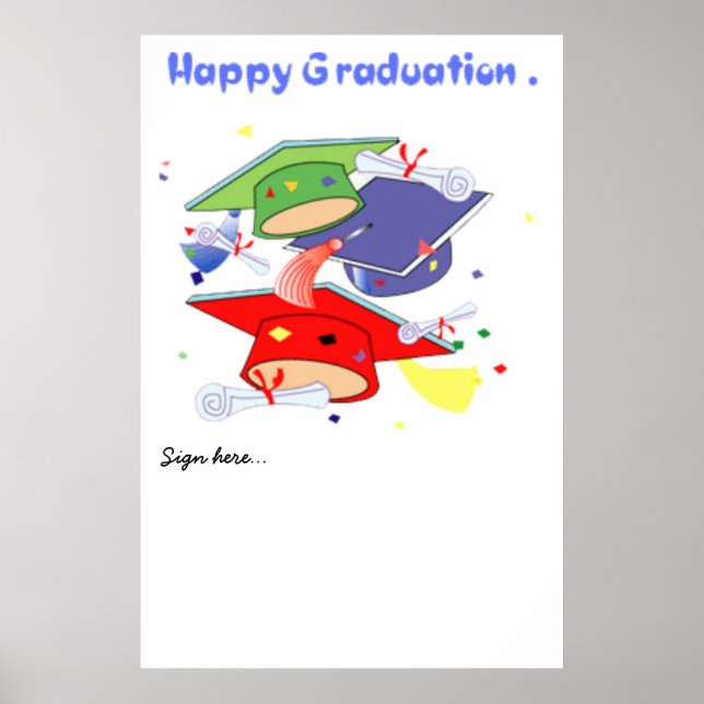 Poster de la fête de graduation Invités signature (Devant)