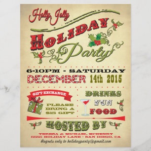 Poster de la fête de Noël Holly Jolly
