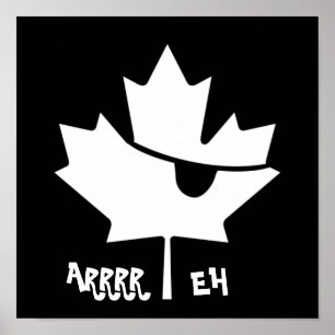 Poster de la feuille d'érable du pirate canadien "