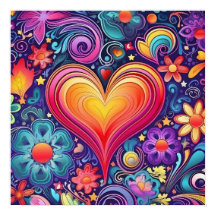 Poster de la Fierté Coeur Arc-en-ciel