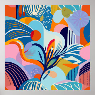 Poster de la fille de cyberpunk rétro