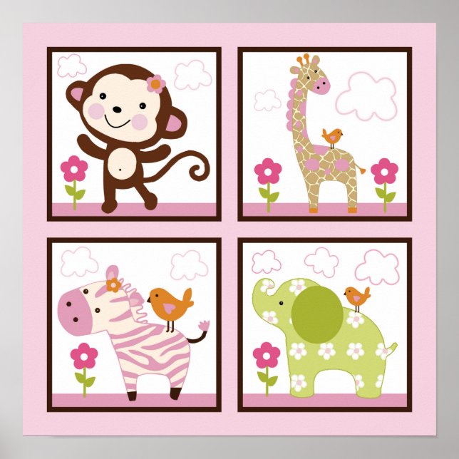 Poster de la fille de la jungle / Animaux / Imprim (Devant)