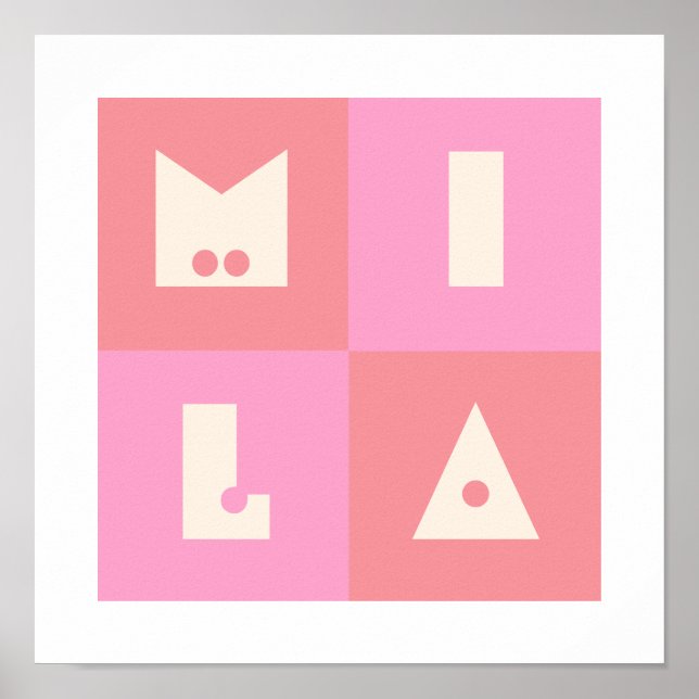 Poster de la fille de nom de bébé Mila (Devant)