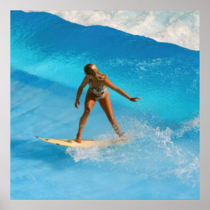 Poster de la fille de surfer