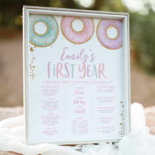 Poster de la fille Donut 1er Anniversaire Jalon Sy