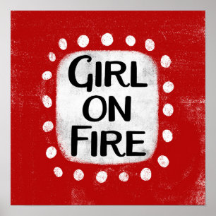 Poster de la fille en feu Art mur