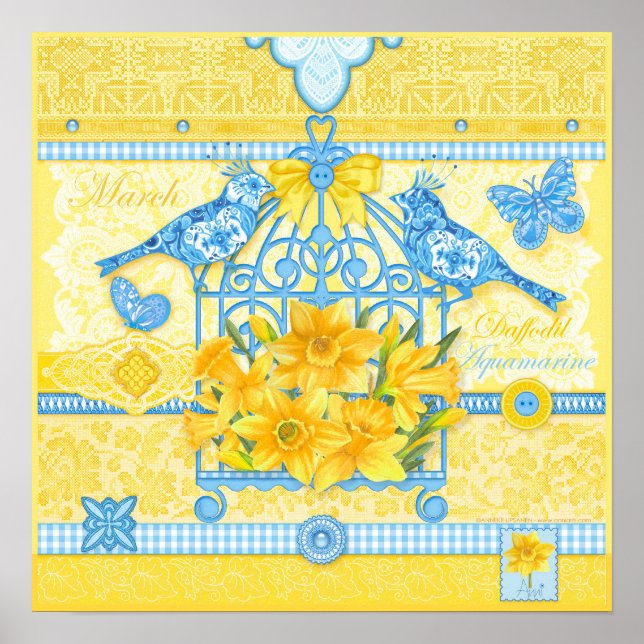 Poster de la Fleur de naissance et de la Gem March (Devant)