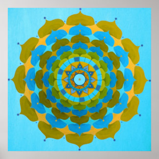 Poster de la fleur d'eau Mandala