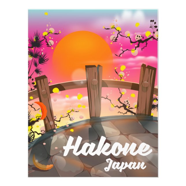 Poster de la fleur japonaise de Hakone. (Devant)