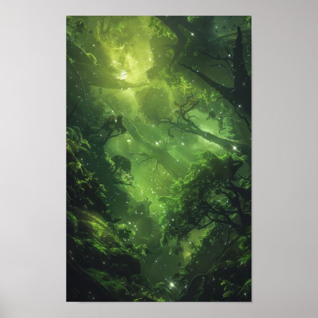 Poster de la Forêt Alien mystique sur une planète  (Devant)