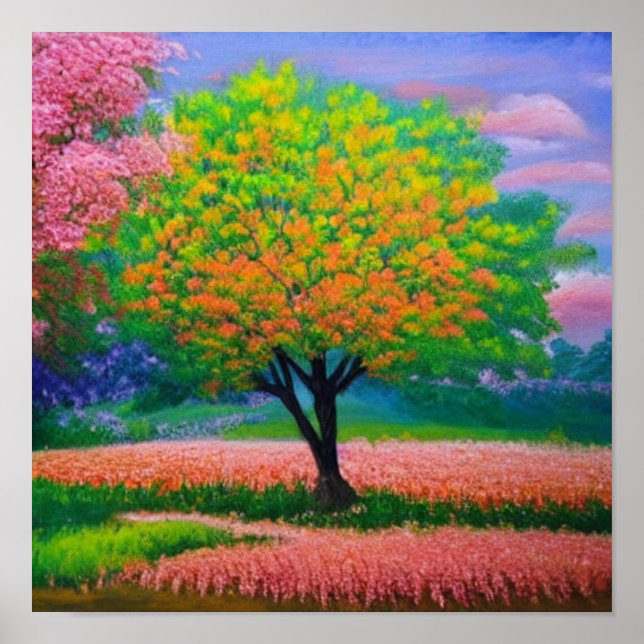 Poster de la forêt colorée (Devant)