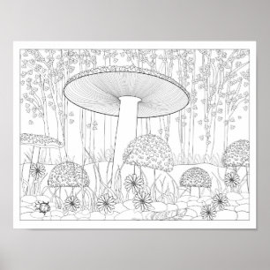 Poster de la forêt de champignons