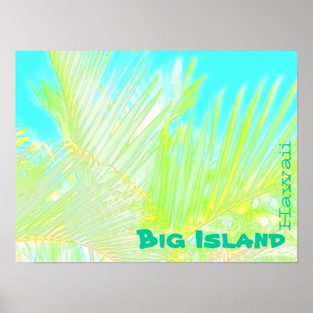 Poster de la fronde de palmier hawaii de la Grande (Devant)
