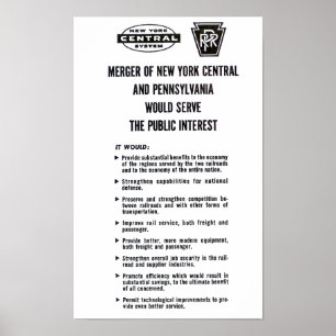 Poster de la fusion du chemin de fer Penn Central