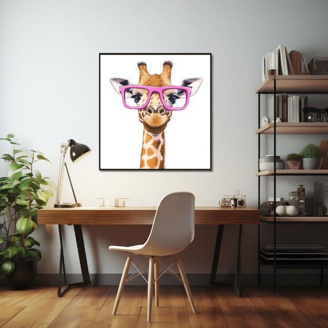 Poster de la girafe aux lunettes roses (Créateur téléchargé)