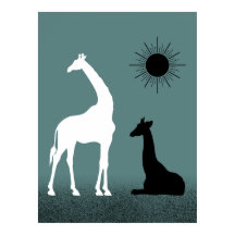 Poster de la girafe design sauvage