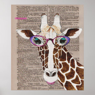 Poster de la Giraffe Funky Art modifié