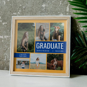 Poster de la graduation photo Blue & Yellow 6