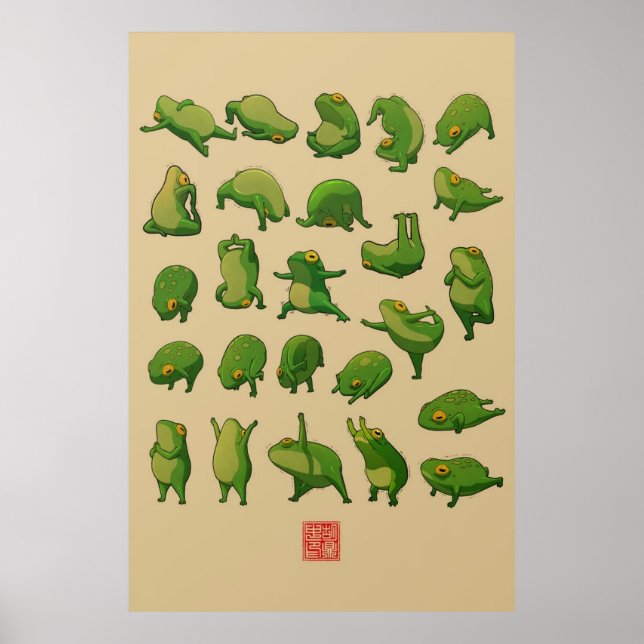Poster de la grenouille de Yoga Cute (Devant)