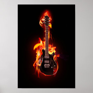 Poster de la guitare brûlante