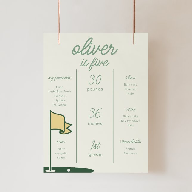 Poster de la jalon du parcours de golf par Tee (Créateur téléchargé)