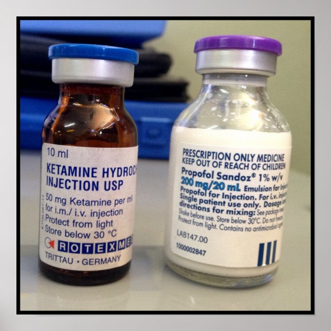 Poster de la kétamine et des flacons de propositio (Devant)