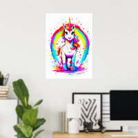 Poster de la licorne arc-en-ciel