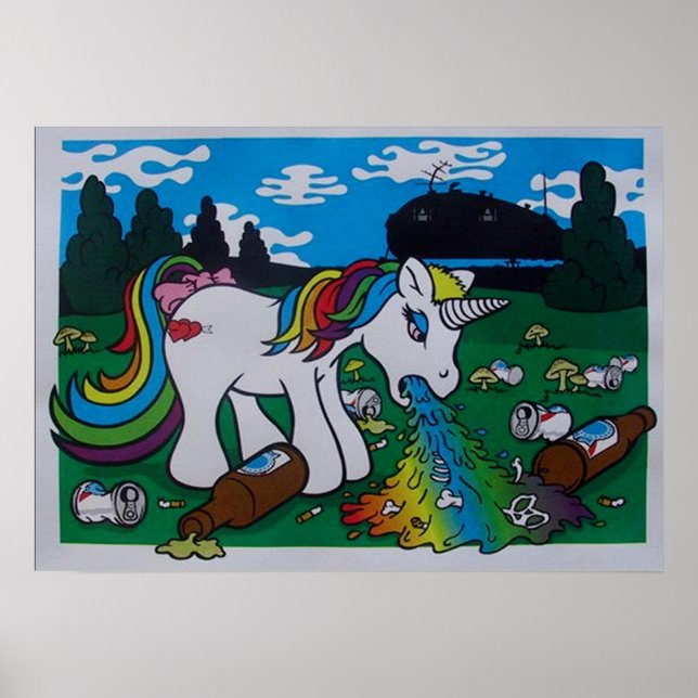 Poster de la licorne Barfing (Devant)