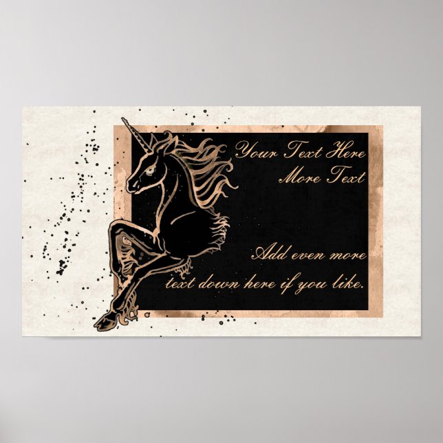 Poster de la licorne noire (Devant)