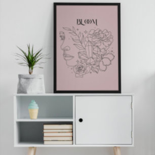 Poster de la ligne féminine Abstraite, tons de ter