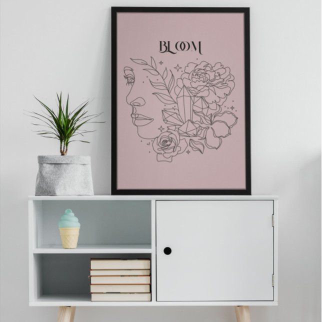 Poster de la ligne féminine Abstraite, tons de ter (Créateur téléchargé)