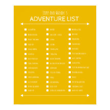Poster de la liste de cadeaux du couple Outdoorsey