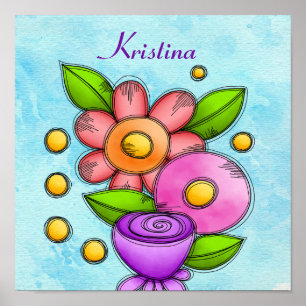 Poster de la loterie de Doodle en aquarelle