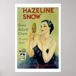 Poster de la lotion de maquillage de neige vintage