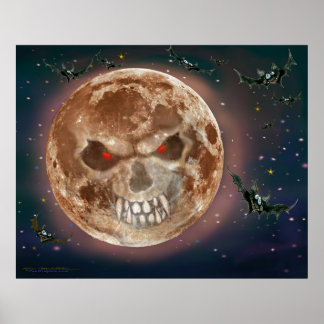 Poster de la lune de crâne